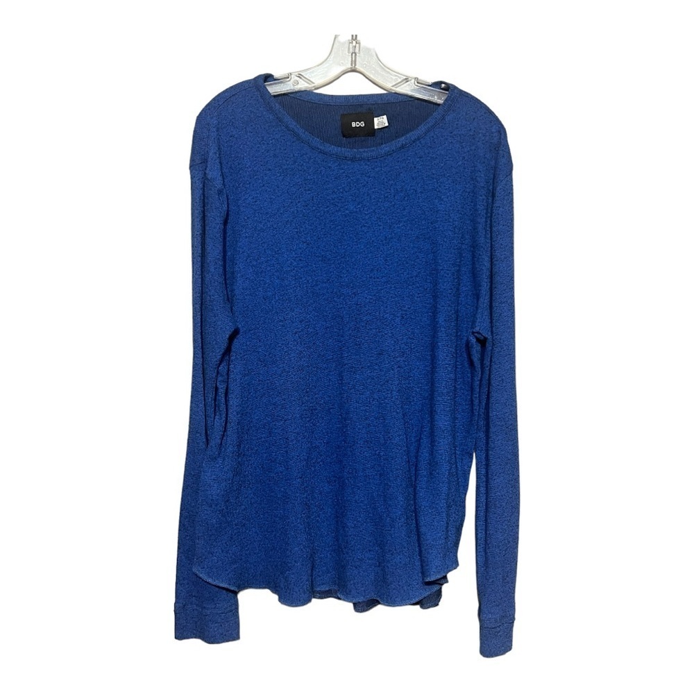 BDG Blue Marled Lightweight Crew Neck Sweater XL Long Sleeve Cotton Blend